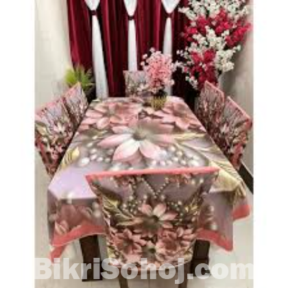 3D Table Met Printed chair cover and dining table cover